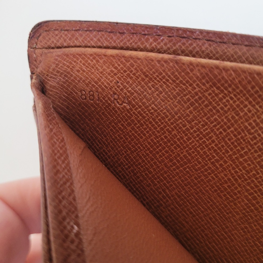 Louis Vuitton Monogram Bifold Wallet Brown Canvas Made in France Vintage - Picture 11 of 14